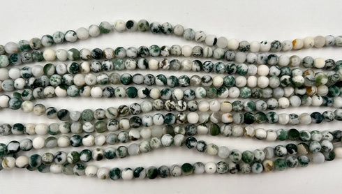 6mm matte tree agate, natural agate tree agate beads, approx 66 beads per strand, jewelry making, gemstone beads, round, matte beads,